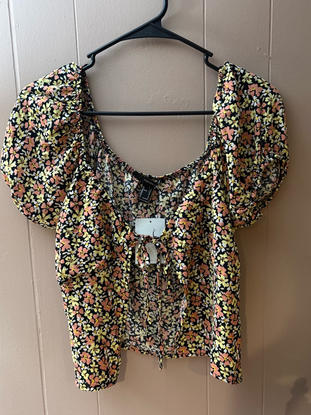 Forever 21 Floral Cropped Top Sz Sm